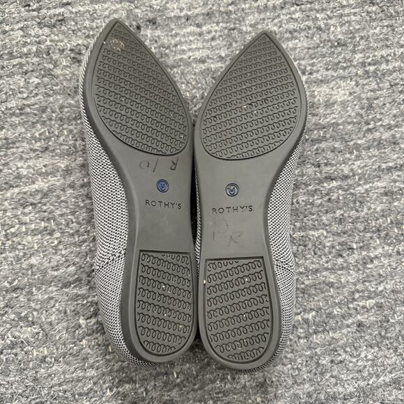 Rothys Ballet Flat Shoes Women 8.5 Gray Pointed Toe Slip On Career Washable - Picture 3 of 13